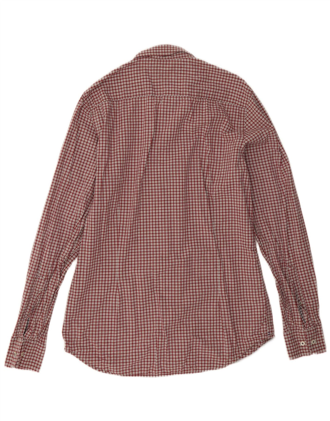 Tommy Hilfiger Mens Slim Fit Shirt Large Red Check Cotton