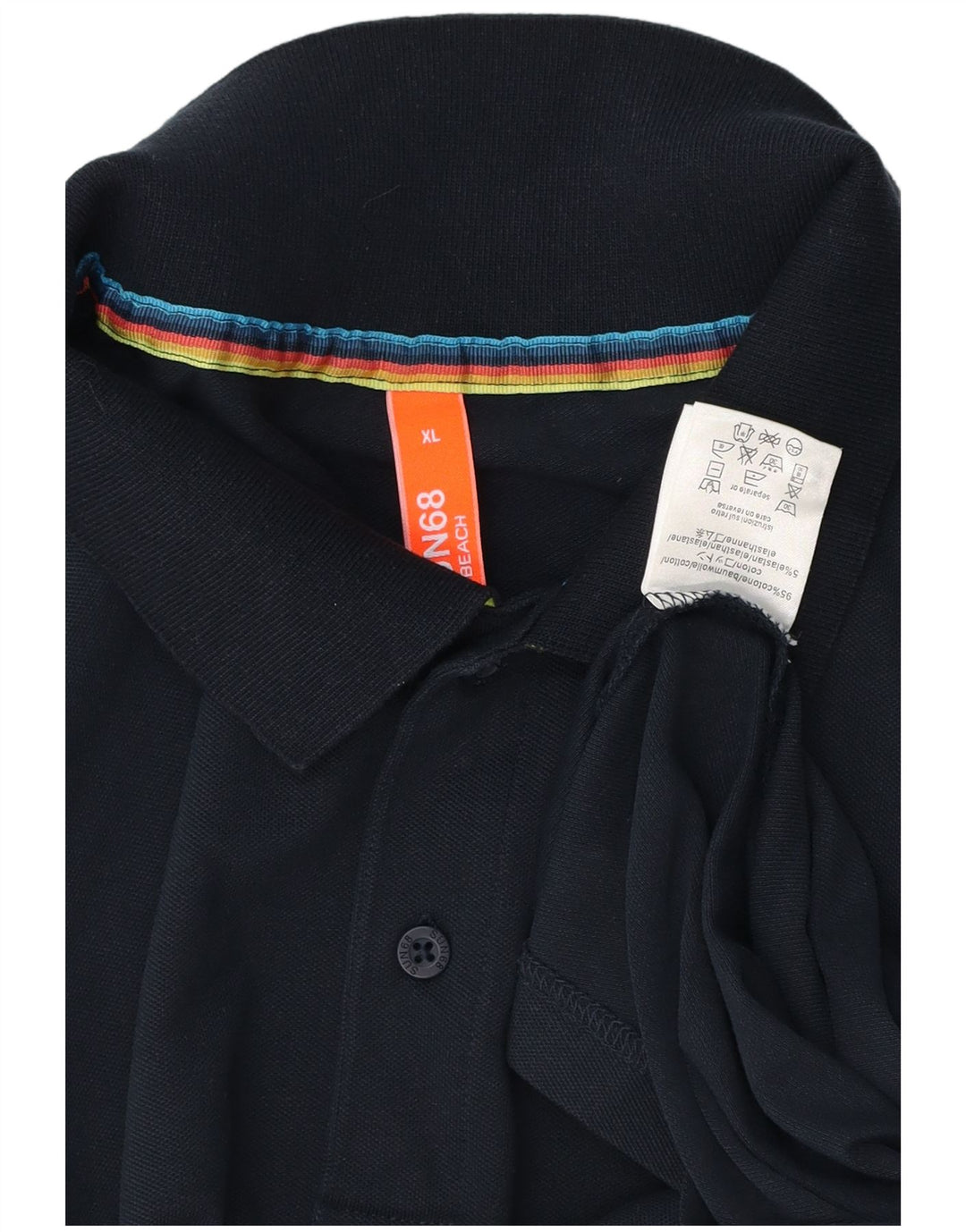Sun68 Mens Polo Shirt XL Navy Blue Cotton
