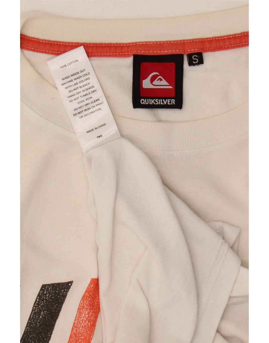 Quiksilver Mens Graphic T-Shirt Top Small White Cotton
