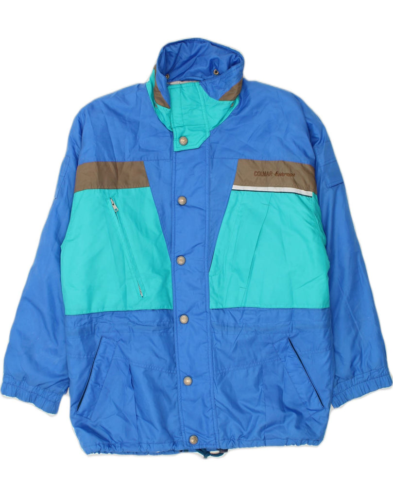 COLMAR Mens Padded Jacket IT 50 Large Blue Colourblock | Vintage Colmar | Thrift | Second-Hand Colmar | Used Clothing | Messina Hembry 