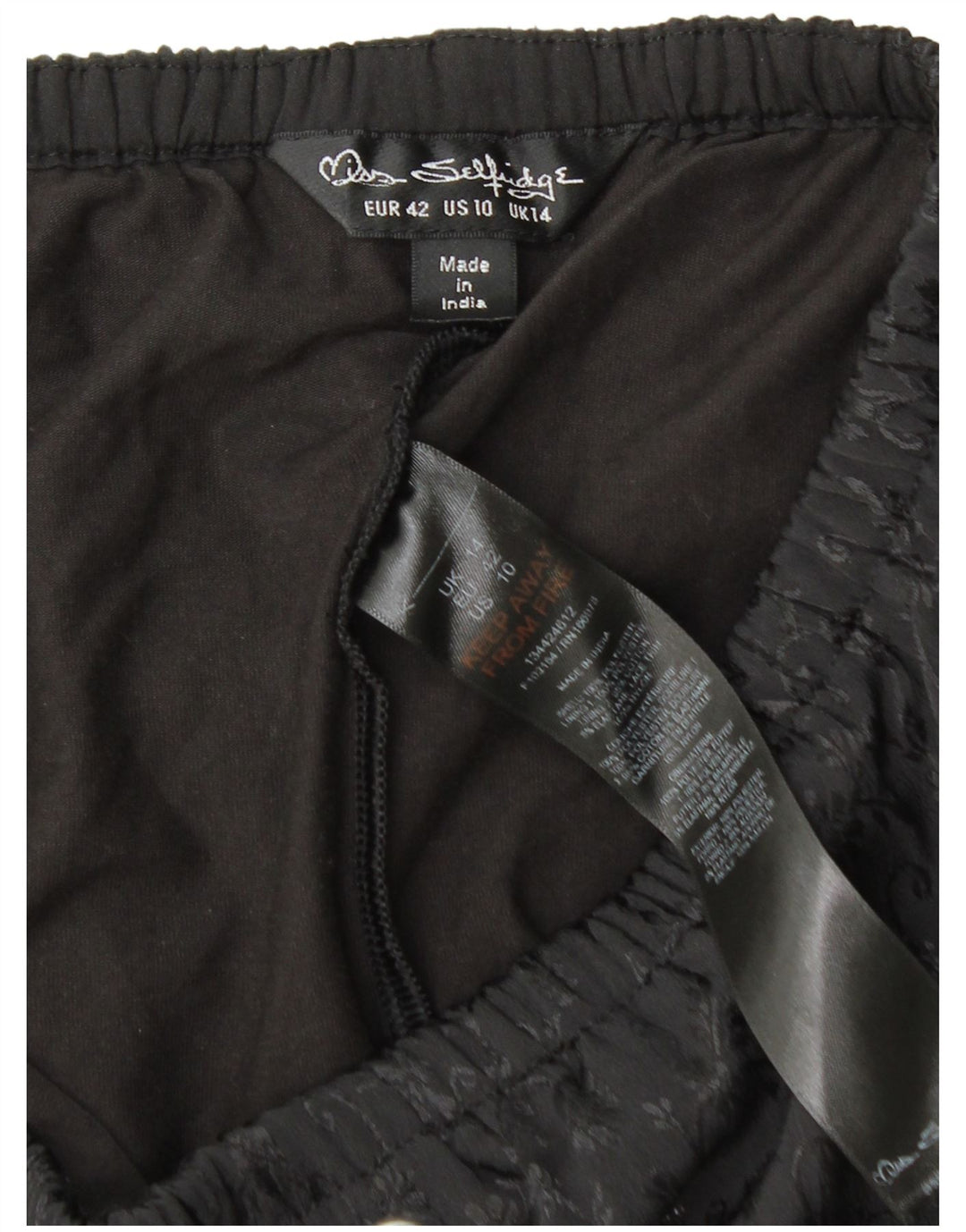 Miss Selfridge Womens Skort UK 14 Large Black Floral Polyester