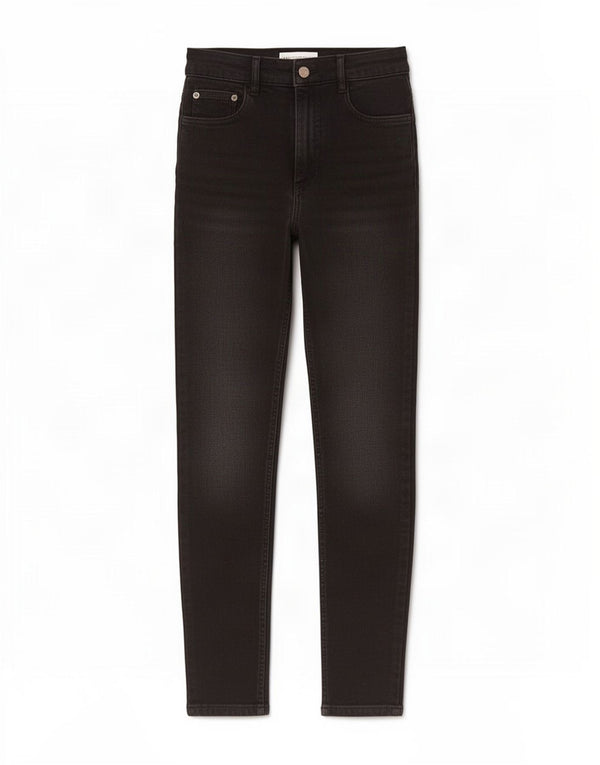 Zara Womens High Waist Skinny Jeans EU 34 2XS W24 L27 Black Cotton
