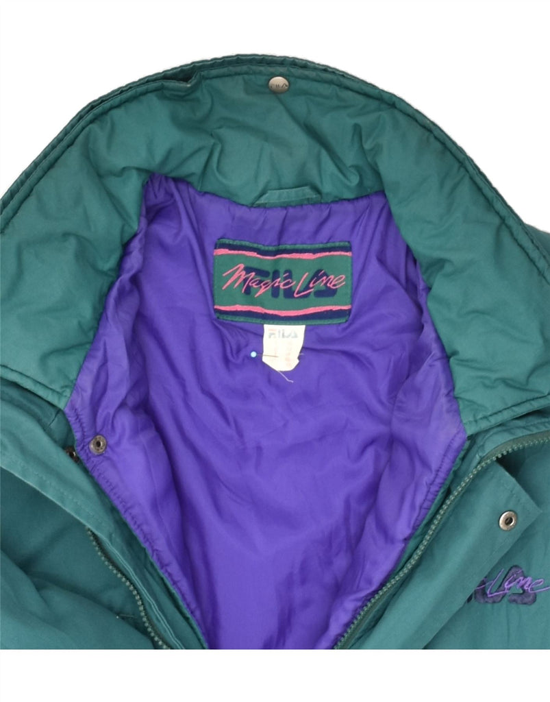 FILA Mens Windbreaker Jacket IT 50 Large Green Polyester | Vintage Fila | Thrift | Second-Hand Fila | Used Clothing | Messina Hembry 