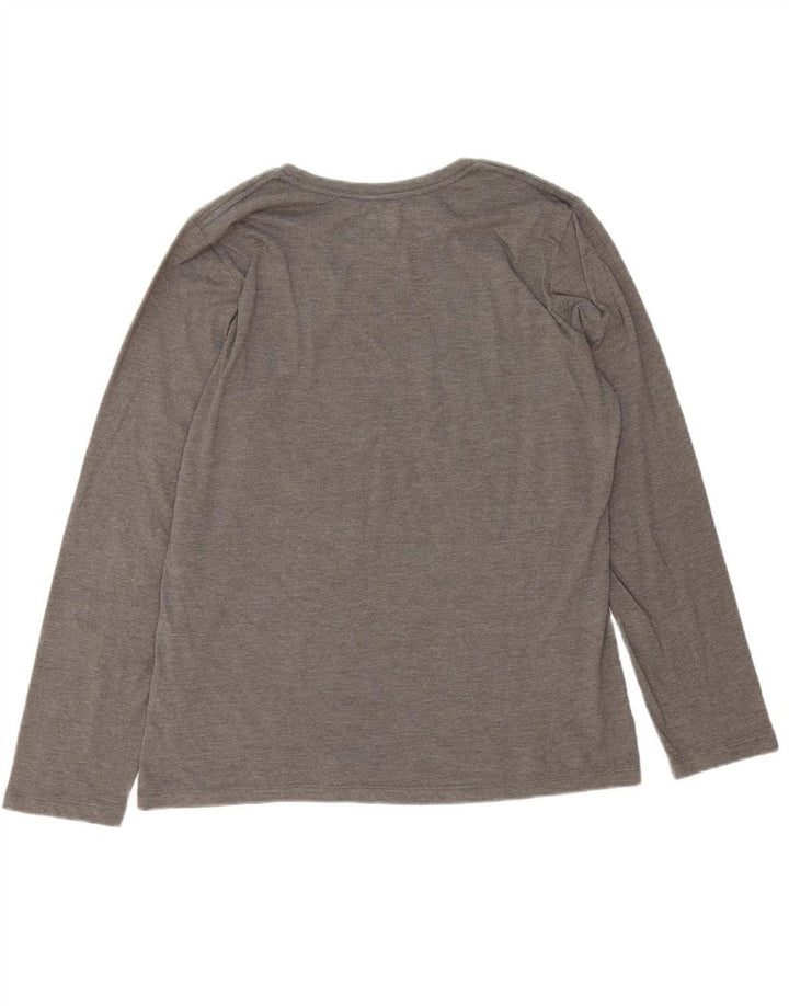NFL TEAM APPAREL Womens Graphic Top Long Sleeve UK 18 XL Grey