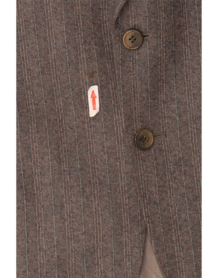 Valentino Mens 2 Button Blazer Jacket UK 38 Medium Grey Herringbone