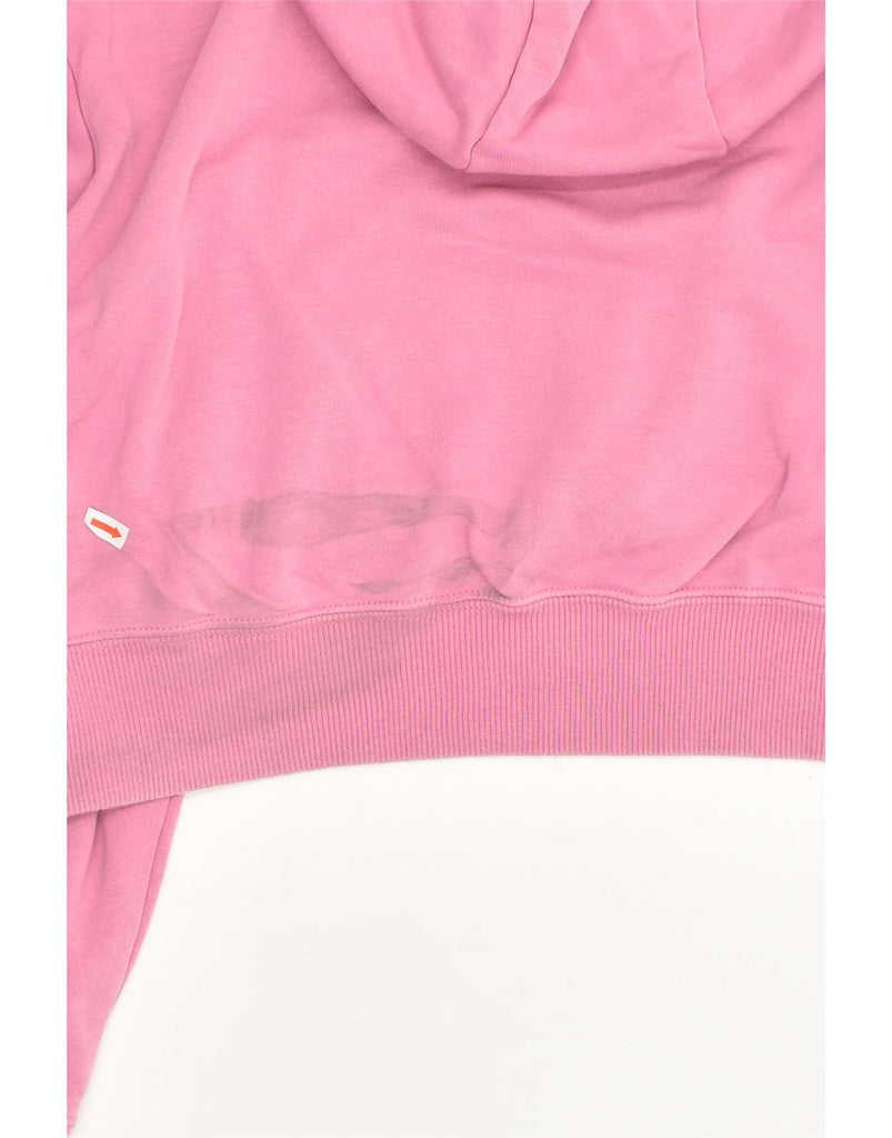 NIKE Womens Oversized Crop Hoodie Jumper UK 14 Medium Pink Cotton | Vintage Nike | Thrift | Second-Hand Nike | Used Clothing | Messina Hembry 