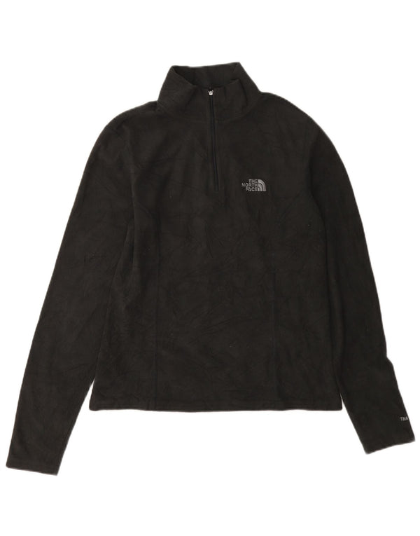 The North Face Womens Loose Fit Zip Neck Fleece Jumper UK 6 XS Grey