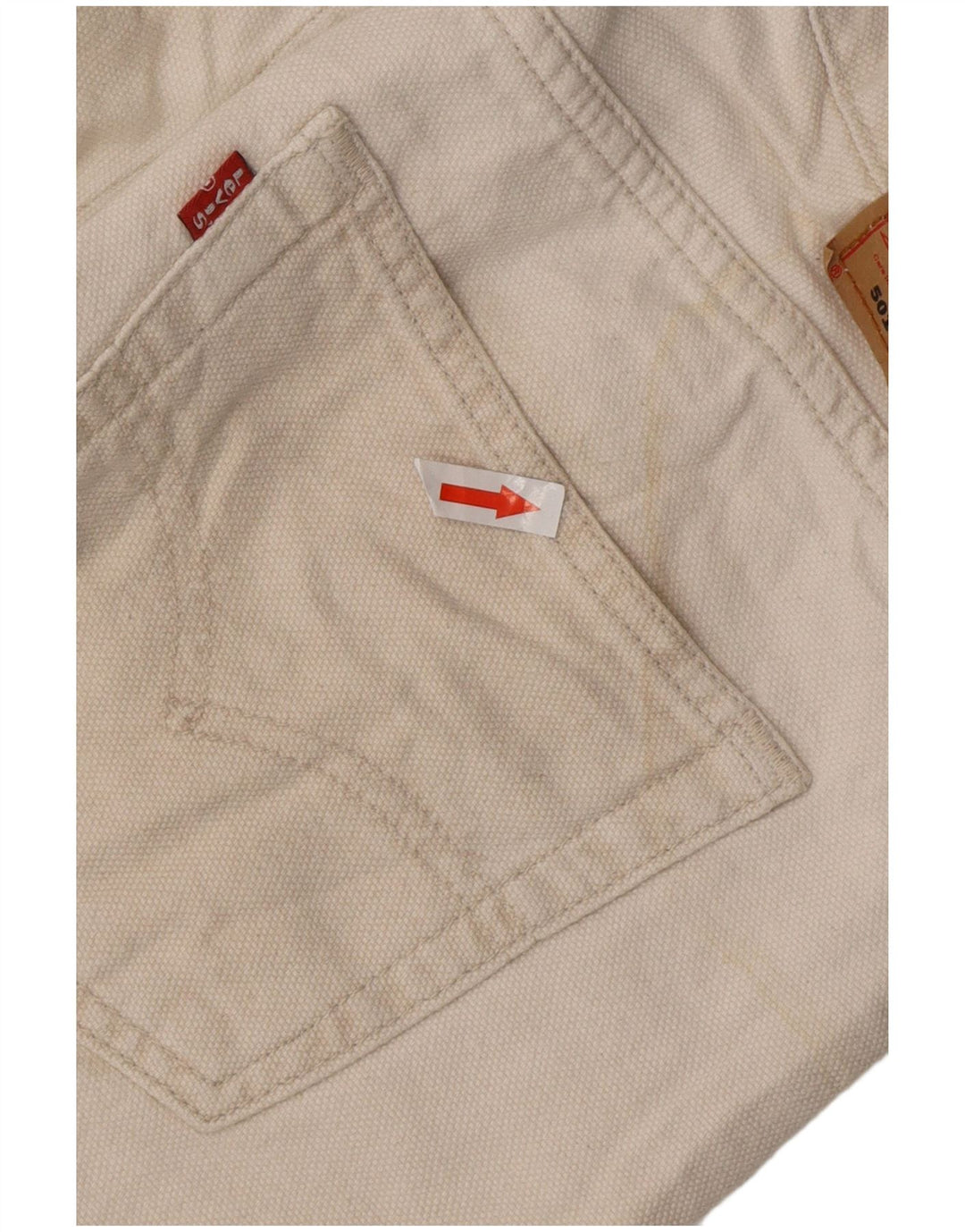 LEVI'S Mens 501 Straight Casual Trousers W32 L30 White