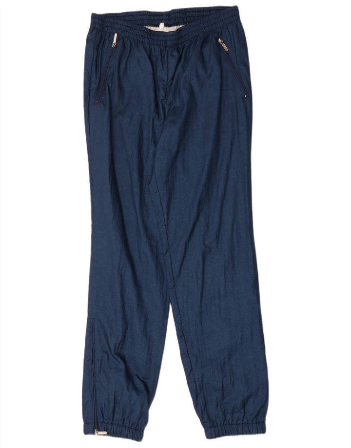 Vintage Mens Tracksuit Trousers Joggers IT 48 Medium  Navy Blue Polyamide