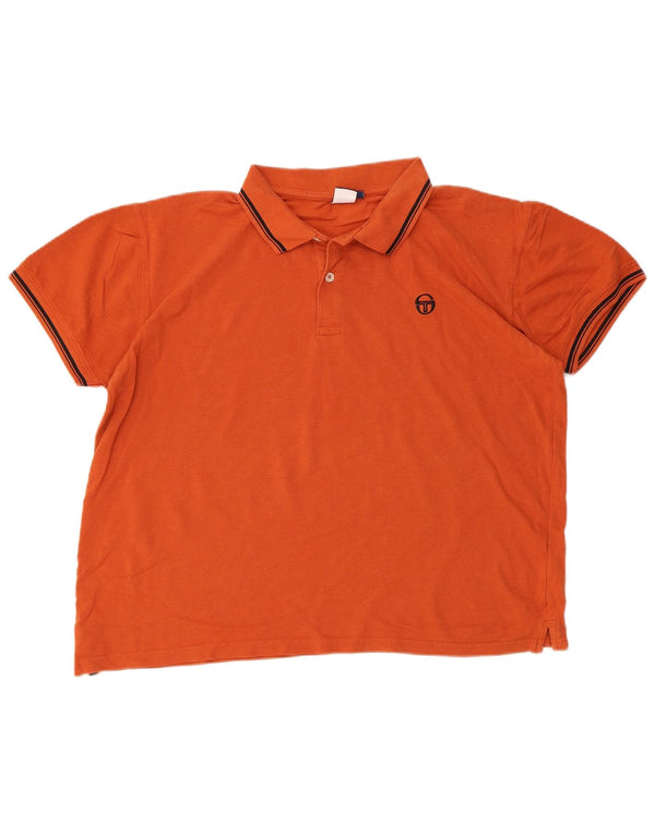Sergio Tacchini Womens Polo Shirt UK 18 XL Orange Cotton