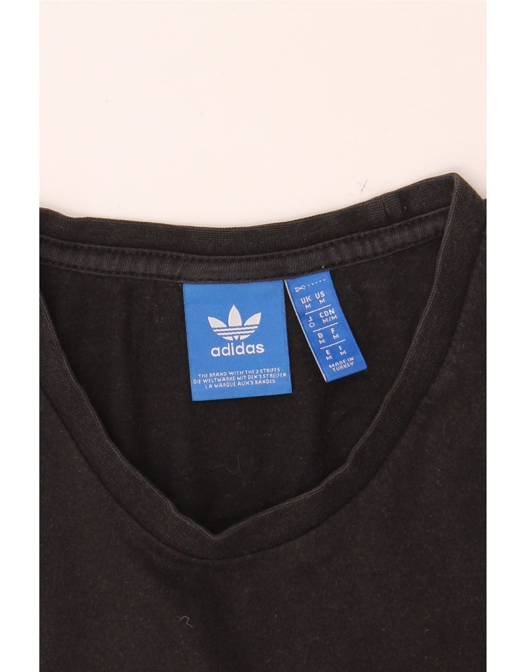 ADIDAS Mens Graphic T-Shirt Top Medium Black Vintage Adidas and Second-Hand Adidas from Messina Hembry 