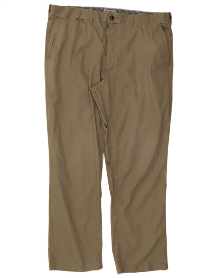 Marks & Spencer Mens Straight Regular Chino Trousers W38 L29 Khaki Cotton
