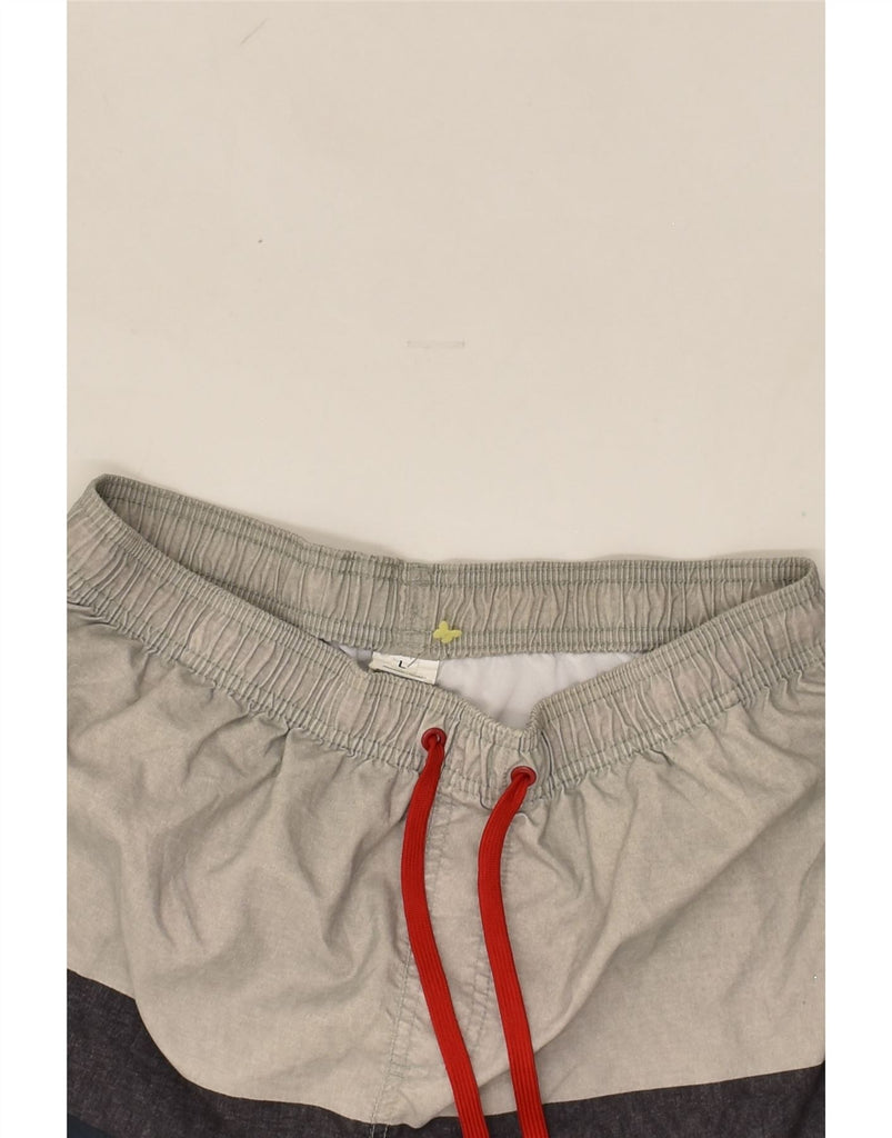 QUIKSILVER Mens Sport Shorts Large Grey Colourblock Polyester | Vintage Quiksilver | Thrift | Second-Hand Quiksilver | Used Clothing | Messina Hembry 