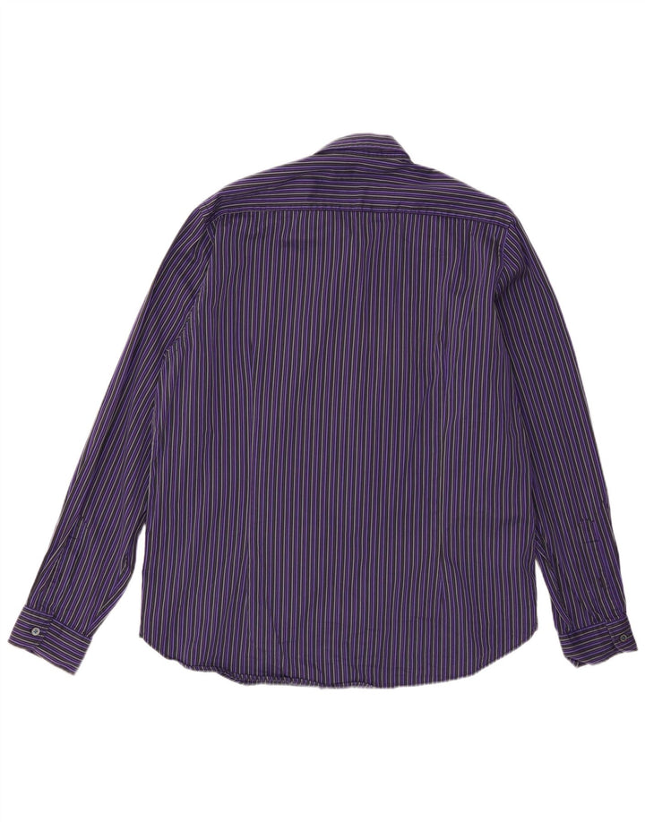 Ted Baker Mens Shirt Size 6 2XL Purple Striped Cotton