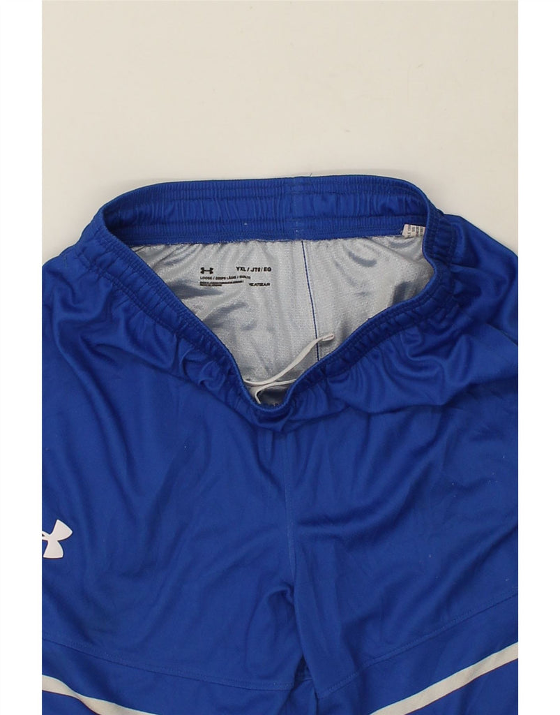 UNDER ARMOUR Boys Heat Gear Graphic Sport Shorts 13-14 Years XL Blue | Vintage Under Armour | Thrift | Second-Hand Under Armour | Used Clothing | Messina Hembry 