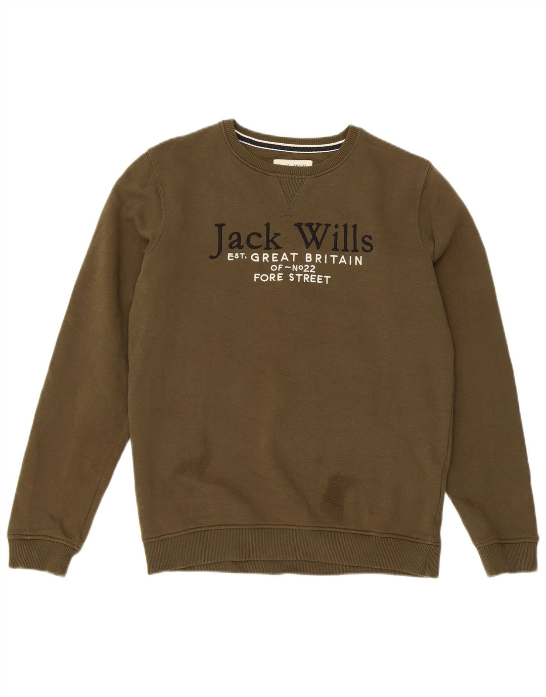 Jack Wills Boys Graphic Sweatshirt Jumper 14-15 Years Khaki Cotton