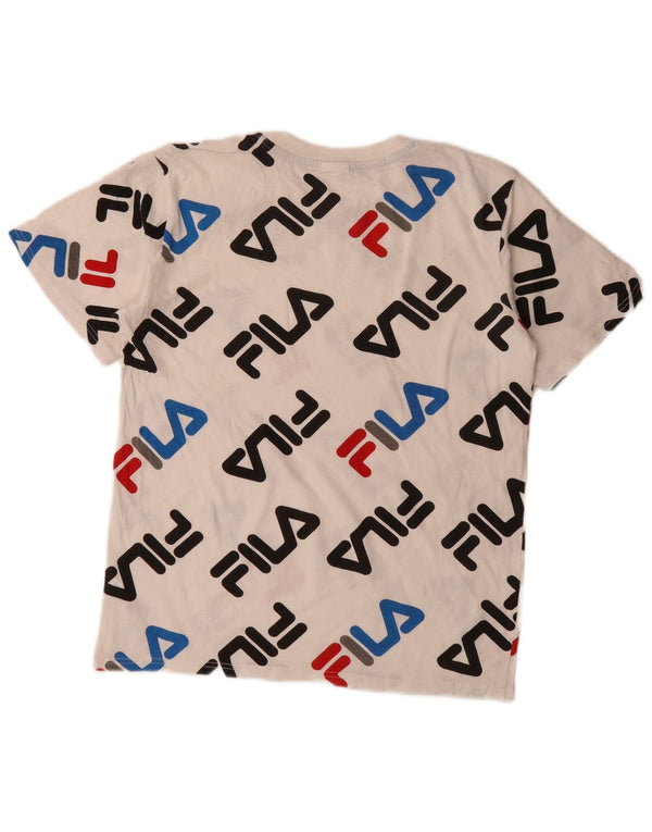 Fila Boys Graphic T-Shirt Top 15-16 Years XL White Cotton