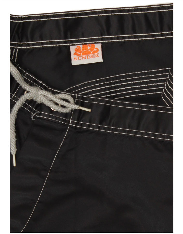 Sundek Mens Swimming Shorts Medium Black Striped Beach
