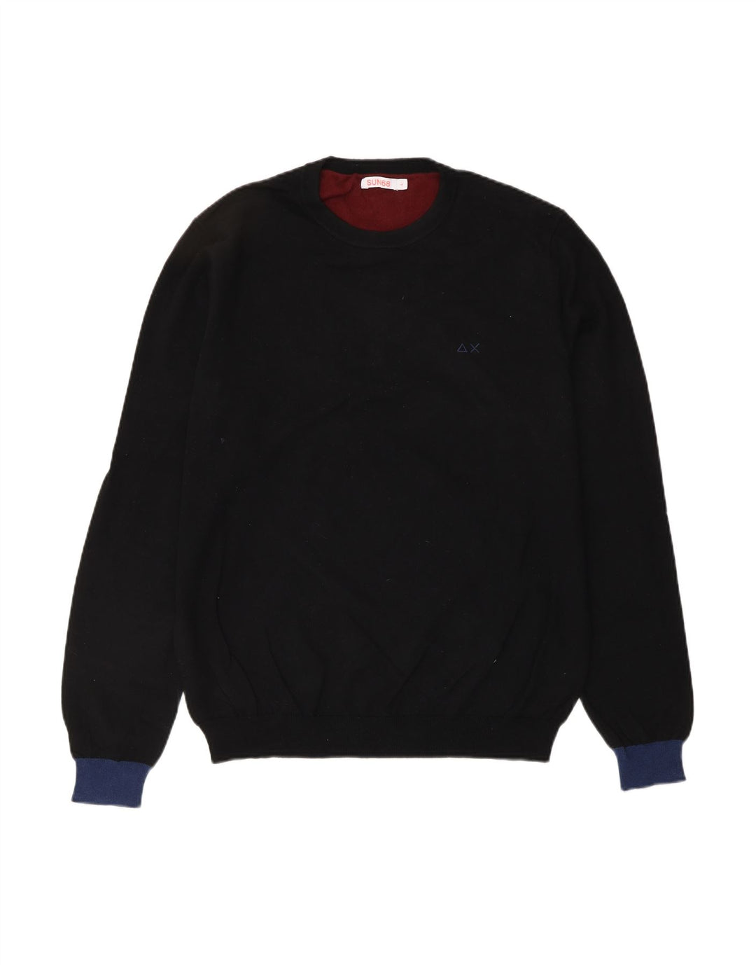 SUN68 Womens Crew Neck Jumper Sweater Large Black Merino Wool