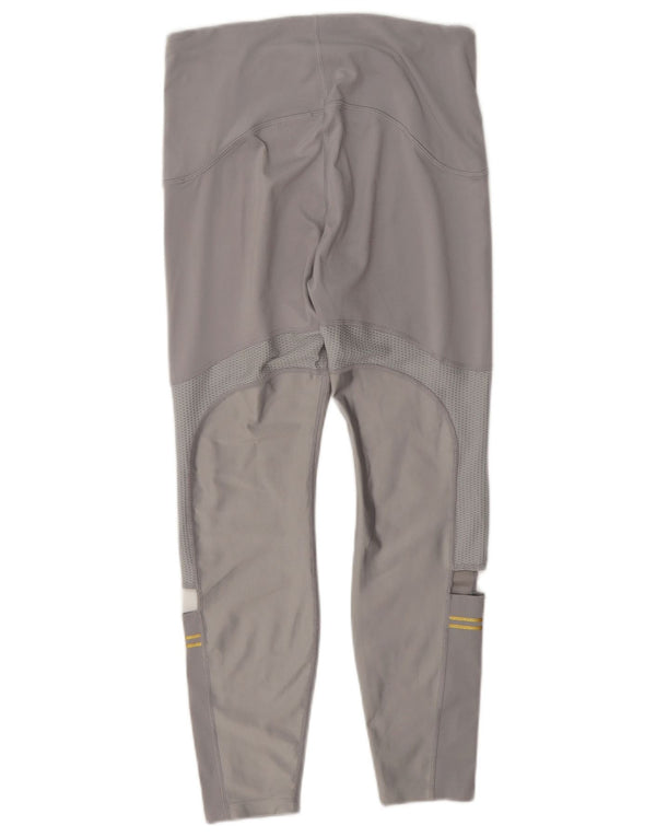 Nike Womens Dri Fit Leggings UK 12 Medium Grey Polyester