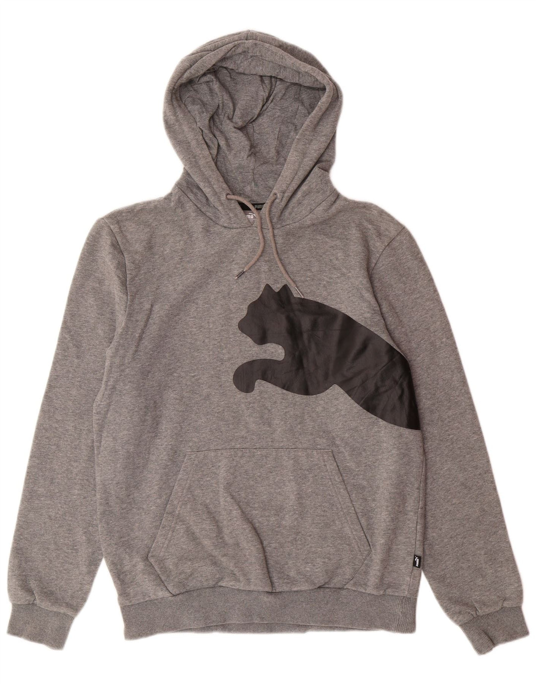PUMA Mens Graphic Hoodie Jumper Small Grey Cotton