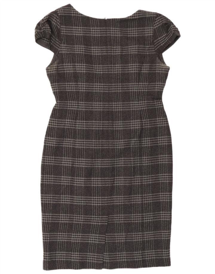 Marks & Spencer Womens Sheath Dress UK 14 Medium  Grey Check Polyester