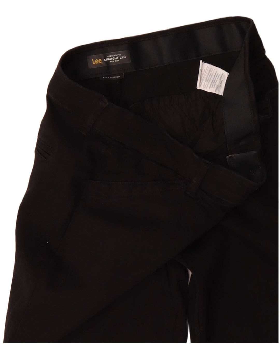 LEE Womens Mid Rise Regular Fit Casual Trousers US 8 Medium W32 L30 Black