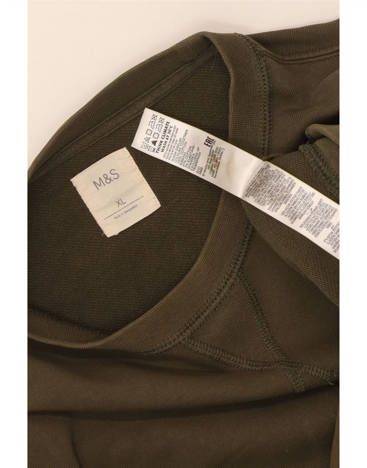 MARKS & SPENCER Mens Sweatshirt Jumper XL Khaki Cotton
