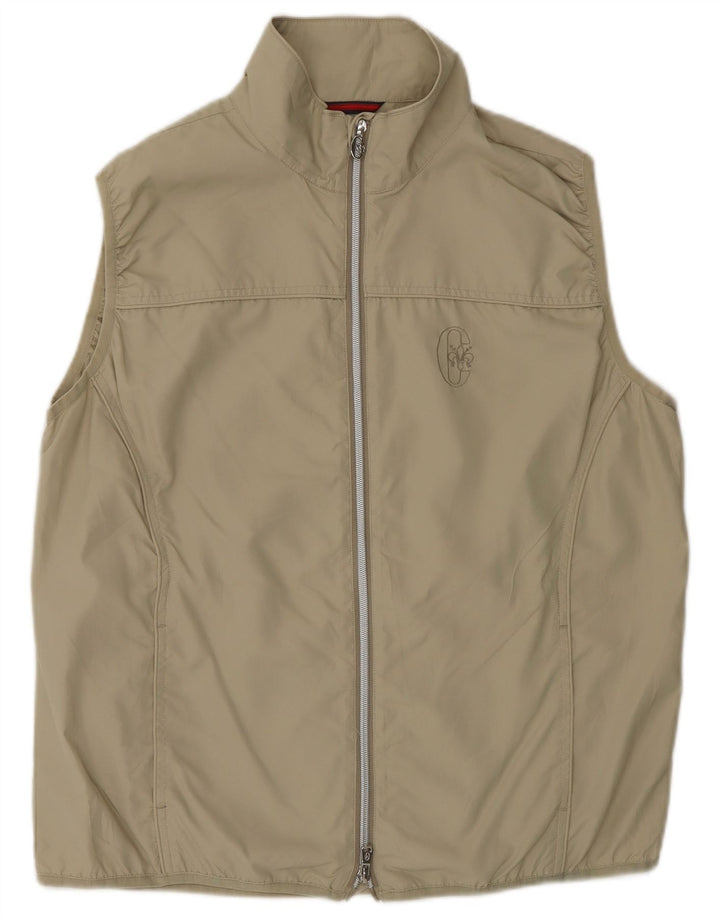 CONTE OF FLORENCE Womens Sleeveless Tracksuit Top Jacket IT 48 XL Beige Vintage Conte of Florence and Second-Hand Conte of Florence from Messina Hembry 