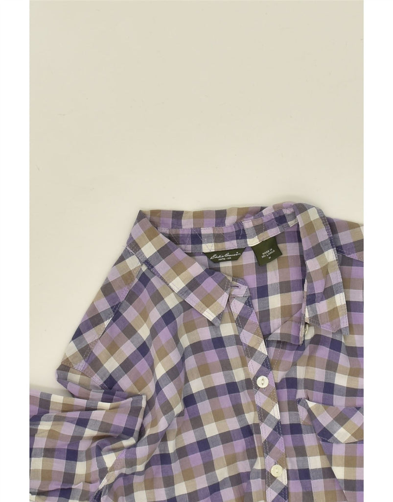 EDDIE BAUER Womens Shirt UK 14 Medium Purple Check Cotton | Vintage Eddie Bauer | Thrift | Second-Hand Eddie Bauer | Used Clothing | Messina Hembry 