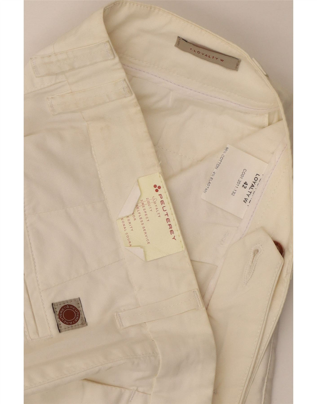 PEUTEREY Womens Chino Shorts IT 42 Medium W32 White Cotton