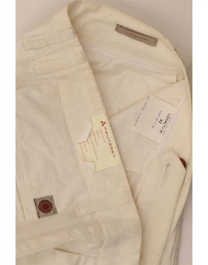 PEUTEREY Womens Chino Shorts IT 42 Medium W32 White Cotton