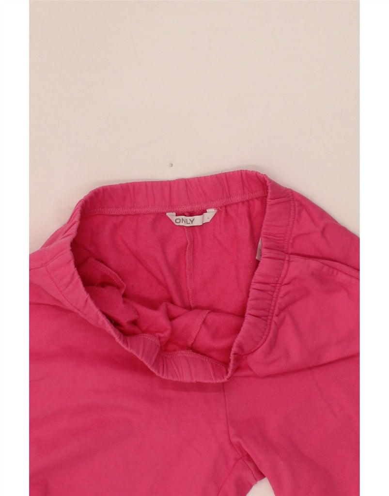 ONLY Womens Tracksuit Trousers Joggers UK 16 Large  Pink Cotton Vintage Only and Second-Hand Only from Messina Hembry 