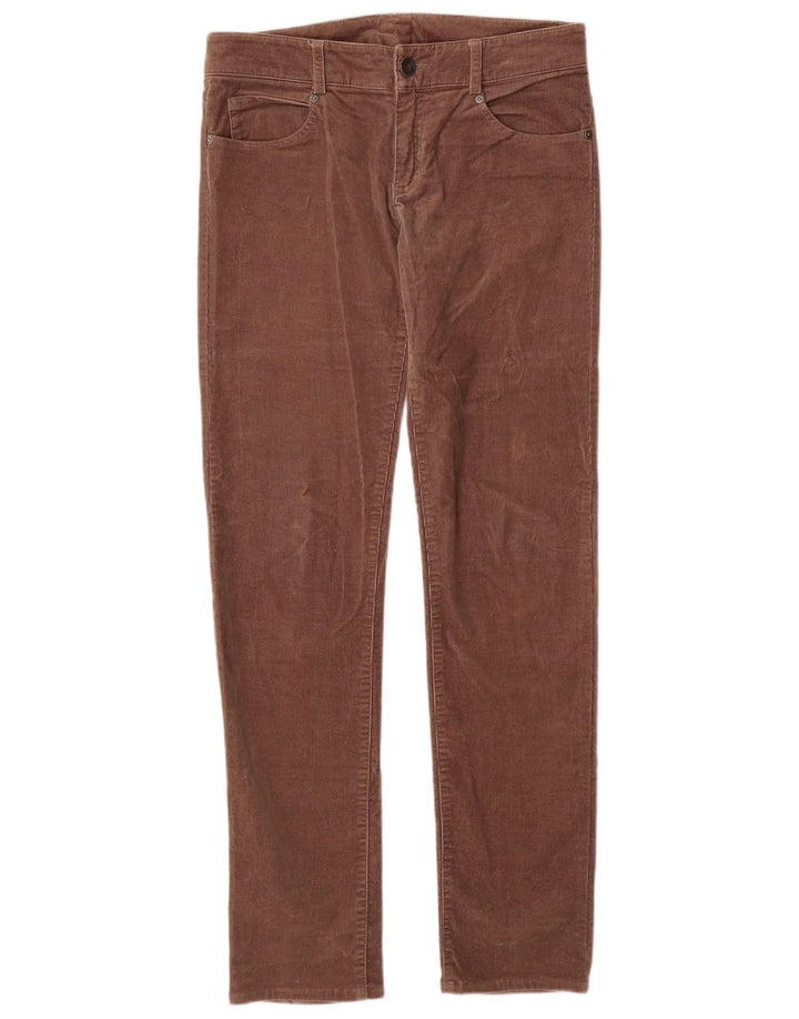 Benetton Womens Slim Fit Corduroy Trousers W32 L32 Brown