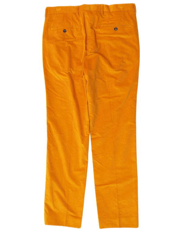 Hugo Boss Mens Straight Corduroy Trousers IT 48 Medium W32 L32 Yellow