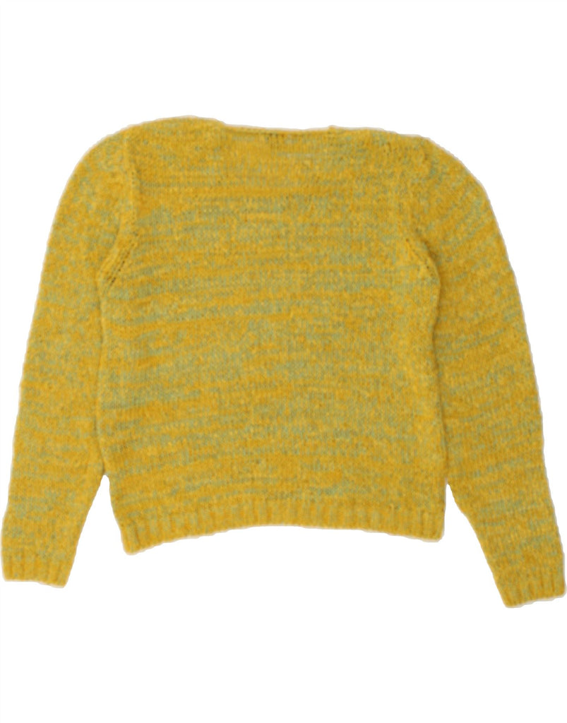 VINTAGE Womens Crop Crew Neck Jumper Sweater UK 12 Medium Yellow Polyamide | Vintage Vintage | Thrift | Second-Hand Vintage | Used Clothing | Messina Hembry 
