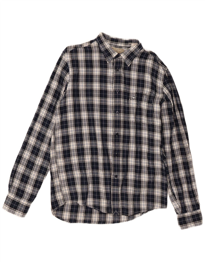 Murphy & Nye Mens Flannel Shirt XL Navy Blue Plaid