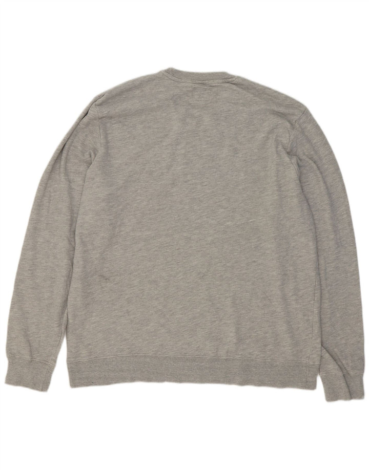 Champion Mens Graphic Sweatshirt Jumper 2XL Grey Flecked Cotton