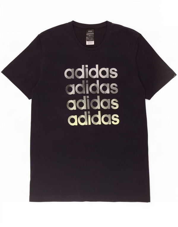 Adidas Mens Graphic T-Shirt Top XL Navy Blue Cotton