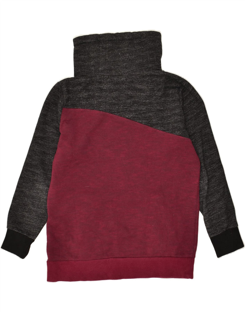 SALTROCK Womens Sweatshirt Jumper UK 12 Medium  Burgundy Colourblock | Vintage Saltrock | Thrift | Second-Hand Saltrock | Used Clothing | Messina Hembry 