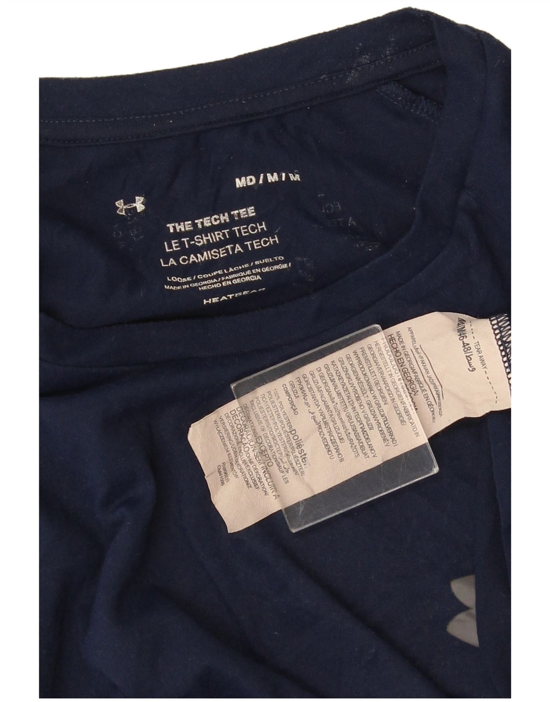 UNDER ARMOUR Mens T-Shirt Top Medium Navy Blue Polyester