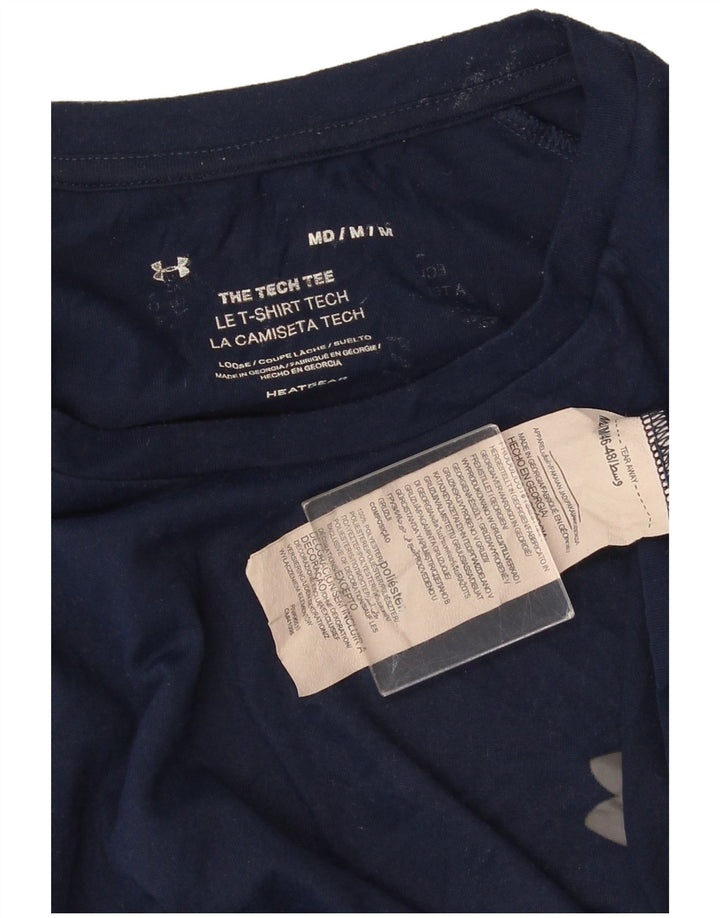 UNDER ARMOUR Mens T-Shirt Top Medium Navy Blue Polyester