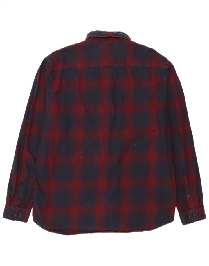 Jack & Jones Mens Full Zip Regular Fit Shirt Large Blue Plaid Cotton