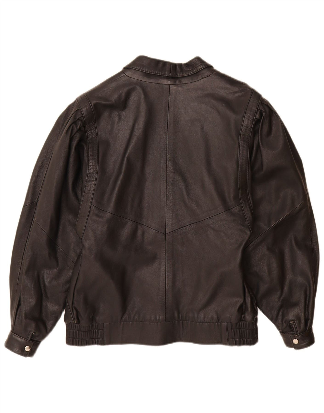 Vintage Womens Leather Jacket IT 42 Medium Black