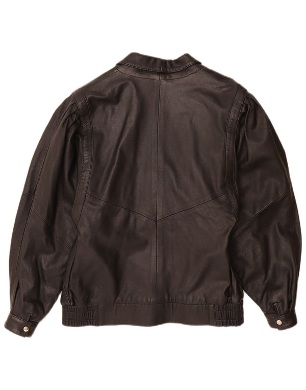 Vintage Womens Leather Jacket IT 42 Medium Black