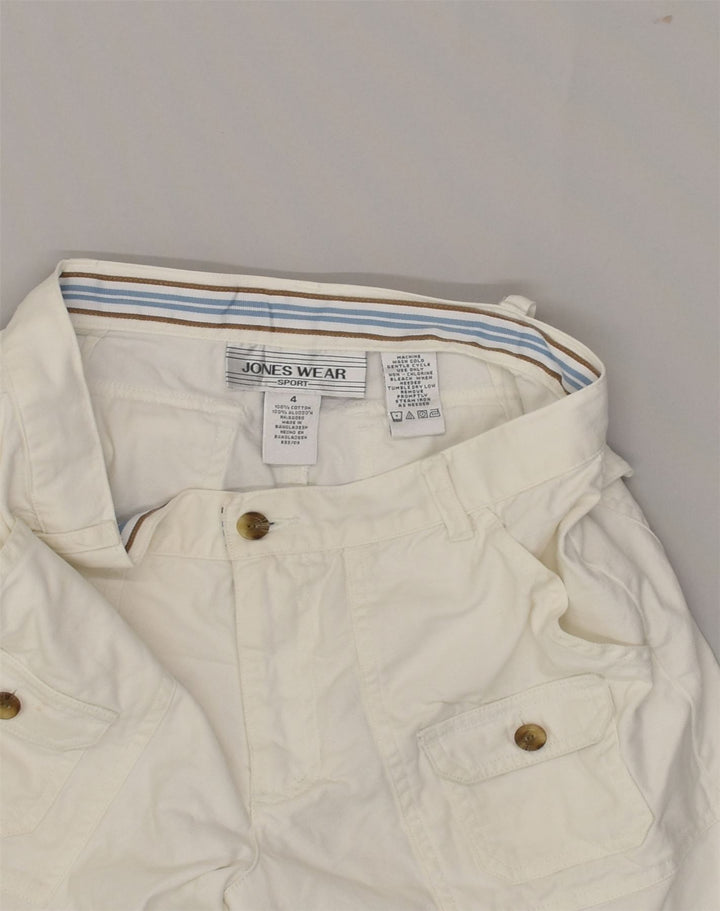 JONES WEAR Womens Casual Shorts US 4 Small W30 White Cotton | Vintage Jones WEAR | Thrift | Second-Hand Jones WEAR | Used Clothing | Messina Hembry 