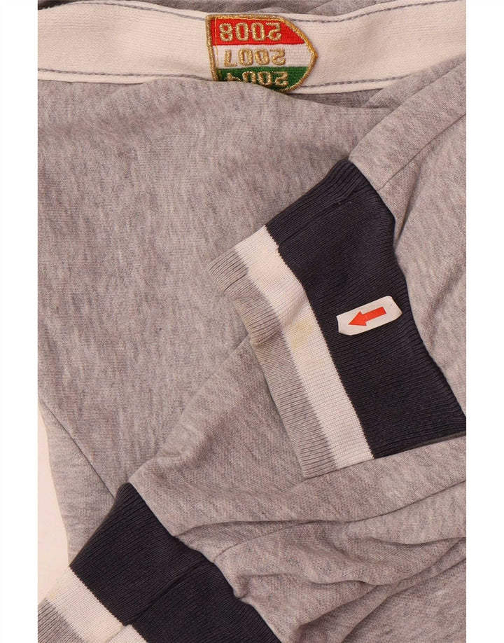 Champion Mens Graphic Zip Neck Sweatshirt Jumper 2XL Grey Colourblock