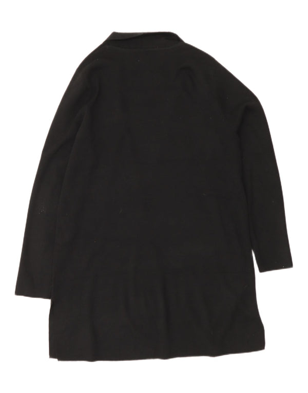 John Lewis Womens Longline Open Cardigan Sweater UK 12 Medium Black