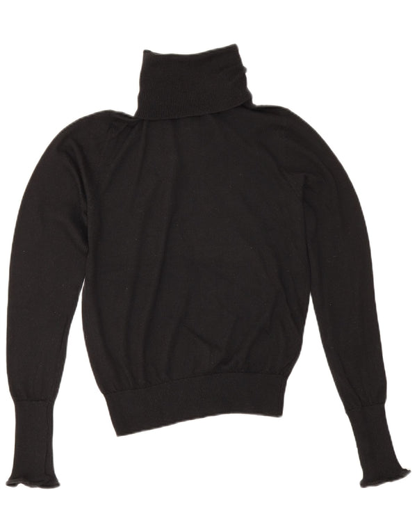 Zara Womens Roll Neck Jumper Sweater UK 6 XS Black Polyester
