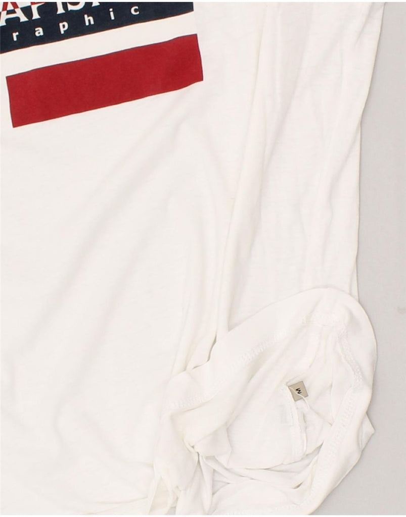 NAPAPIJRI Mens Graphic T-Shirt Top Medium White | Vintage Napapijri | Thrift | Second-Hand Napapijri | Used Clothing | Messina Hembry 